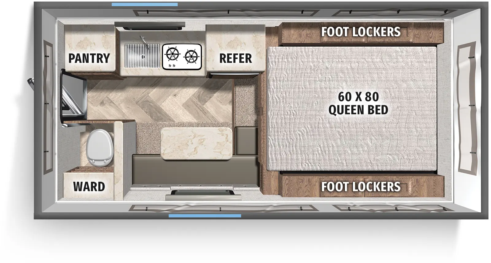 Backpack Truck Camper SS-1240 Floorplan